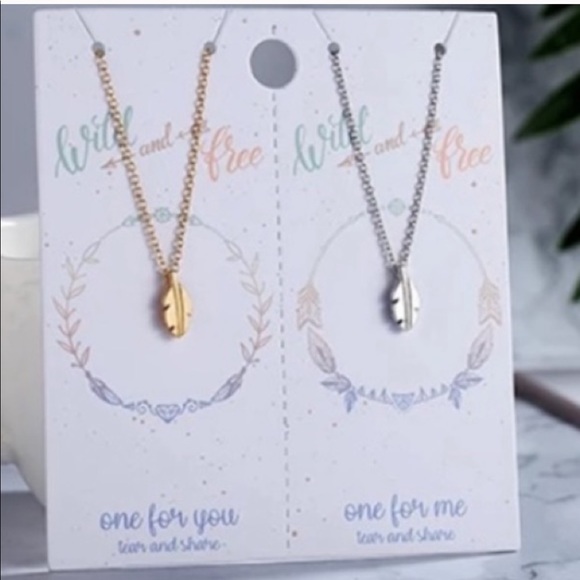 NWT Wild and Free Feather Friendship Necklaces - Picture 1 of 9